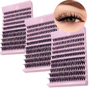 DIY Lash Clusters 3 Boxes 40D C Curl 200 Clusters Each Box 8-16mm Mixed Length Soft Comfortable Make