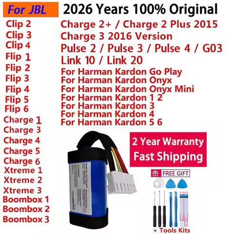 Original Speaker Battery For Harman Kardon Onyx Studio Go Play Onyx Mini For JBL Boombox Clip Charge