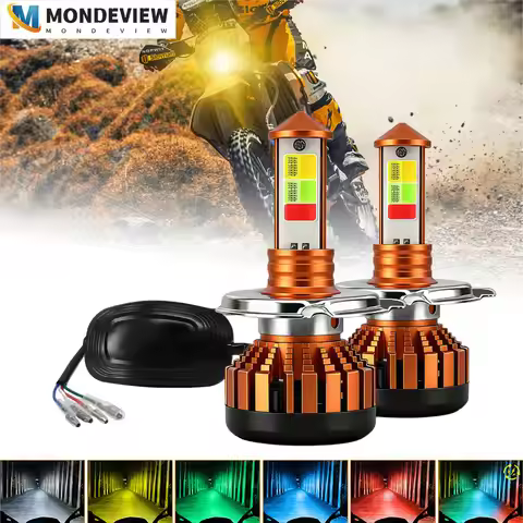 MONDEVIEW motorcycle headlight BA20D/H6/P15D/H6M/H4 LED bulb 6000K 120W high-power 12000LM high brig