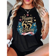 Women's 65th Birthday T-Shirt - 65 Years Gift Suitable for Birthday Party & Elder Celebration, Golde
