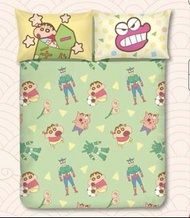 二手蠟筆小新床單+枕頭套+被袋(Queen)