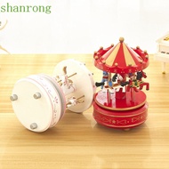 SHANRONG Carousel Music Box, Christmas Carousel Wooden Rotating Wooden Music Box, Christmas Horse Ca