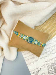 蠟線編織手鍊-海洋碧玉