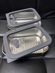 2個 $80,不鏽鋼 304保鮮盒 連 真空密封 玻璃蓋，2 x Stainless Steel Food Storage Containers with airtight lids 650ml