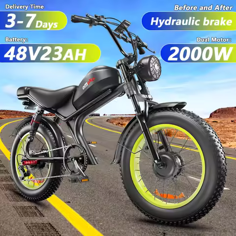 emoko C93 E-Bike 2000W Dual Motor 48V23Ah Battery Mountain off-road Fat Tire Electric Bike Dual Hydr