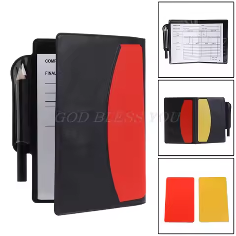 New Sport Football Soccer Referee Wallet Notebook with Red Card and Yellow Card Team Sports Soccer E