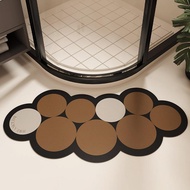 Quadrant Shower Mat, Super Absorbent Diatomite Curved Bath Mat, Non Slip Quick Drying Curved Shower 