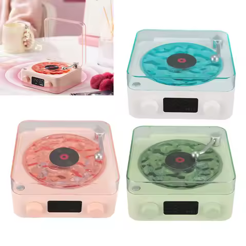 Record Player Speaker Stereo Sound Multifunction Support Memory Card Portable Bluetooth Speaker for