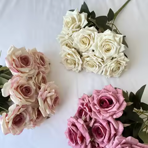 7 Head Artificial Diamond Rose Artificial Flowers Wedding Living Room Decoration Road Guide Rose Bou