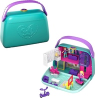 Polly Pocket 2-in-1 Playset, Travel Toy with 2 Micro Dolls & Surprise Accessories, Pocket World Mini