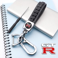 GTR Car Keychain Leather Metal Waistband Keychain for Nissan- GTR R32 R35 R34