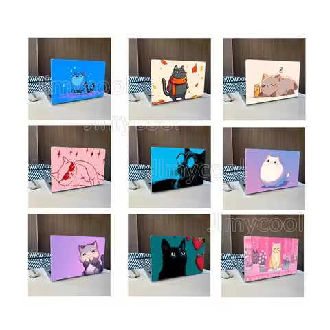 2 Durable Anime Chubby Cat Vinyl Laptop Stickers Art Scratch Protection Sticker for MacBook PC Chrom