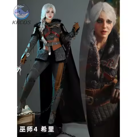 The Ciri Witcher 4 Cosplay Costume Cirilla Fiona Elen Riannon Fantasia Women Uniform Shoes Cloak Pro