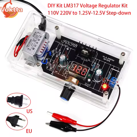 DIY Kit LM317 Adjustable Step-down Stabilized Power Supply 110V 220V to 1.25V-12.5V Voltage Regulato