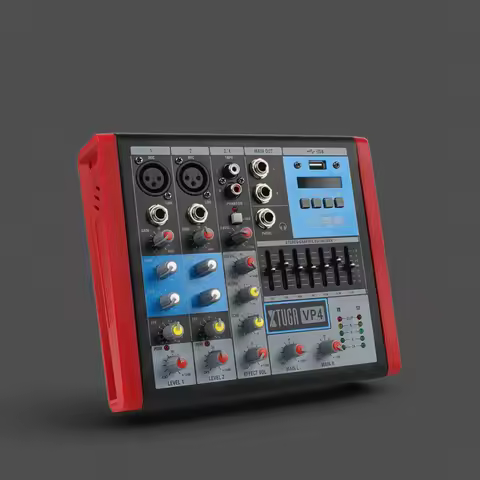 XTUGA Professional Audio Mixer 4 Channels DJ Controller Bluetooth Interface For Stage Performance Re