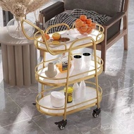 Wheeled Commercial Handcart Nordic Style Small Cart for Hotels, Restaurants, Home Use, Tea Rooms, an