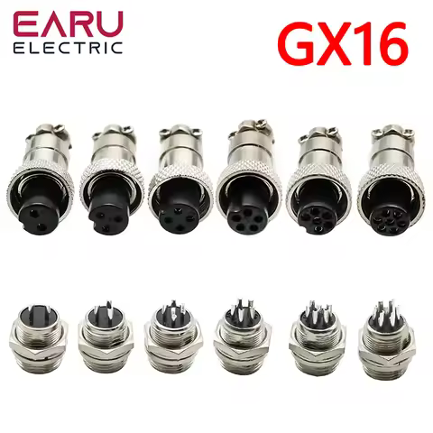 1set 5/8" GX16-2/3/4/5/6/7/8/9/10 Pin Male Female 16mm Wire M16 GX16 Circular Aviation Connector Soc
