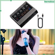 [Hevalxa] Audio Mixer, Card DJ Mixer, 48V Power, Sound Board