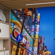 Japanese Street View Night View Wallpaper Japanese Ramen Restaurant Decoration Background Wall Izaka