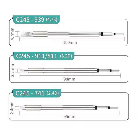 Replacement C245 Series Soldering Iron Tips C245-030/741/939 Compatible JBC Sugon GVM Aifen Aixun So