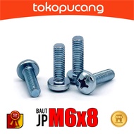 100pcs JP Bolts M6X8 mm Plus Screwdriver Bolts M6x8mm Plus Bolts M6 x 8mm