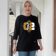 Women's oversized 7/8 sleeve t-shirt, oversized women's baseball number jumbo vintage sporty contemp