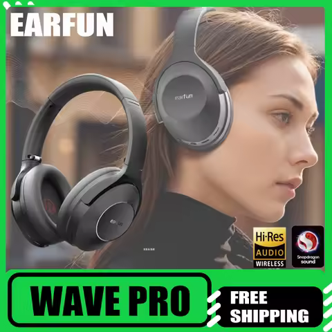 EarFun Wave Pro Wireless Bluetooth Headphones Active Noise Low Latency Reduction Hi-Res Custom E-spo