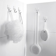 White Plastic Strong Self-adhesive Hook Kitchen Bathroom Door Wall Multifunctional Key Storage Shower Curtain Hook