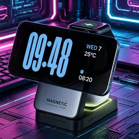 Foldable 3 In 1 Magnetic Wireless Charger Stand For Magsafe iPhone 17 16 15 14 13 Apple Watch 2-9 SE