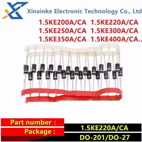10PCS TVS Tube Transient Diode 1.5KE20A 22A 1.5KE250A CA 300CA 350A 1.5KE400A 1.5KE440A 1.5KE480A 1.