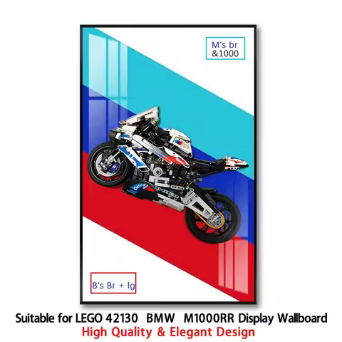 2026 NEW Display Wallboard suitable for 42130 BMW M1000RR building block Motorcycle model Wall Mount