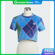 adidas | Adidas Argyle Fluffy Tee Blue Green Il2444