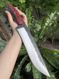 มีดโบวี่ Bowie knife มีดเดินป่า มีดใบตาย มีดแคมป์ มีดใช้งาน ใบ 10.2” ตีร้อนชุบแข็ง ผิวไฟ ด้ามประกบ f