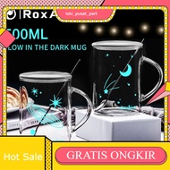 RoxArt 500ML Unique Glass Mug Glass Cup/ Cup/ Luminous Glass Cup Starry Color