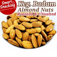 [ 1KG ] USA Dry Roasted &amp; Unsalted - Kacang Almond Panggang - Roasted Almond Unsalted - Kacang Badam - Roasted Almond - Almond Nuts - Smart Snacking Market
