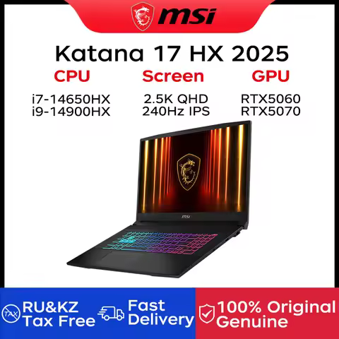 2025 MSI Katana 17 HX Gaming Laptop 17.3 Inch 2.5K QHD 240Hz IPS Screen Netbook i9-14900HX 32GB 2TB 
