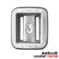 AmScuD Timah Pemberat Diving/Pemberat Selam (Lead Weight) 1.5kg/3lbs / Pemberat BCD / Peralatan Selam / Timah Pemberat Selam / Alatselam.com