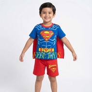 Superman short-sleeved children's costume with wings superhero costume kids