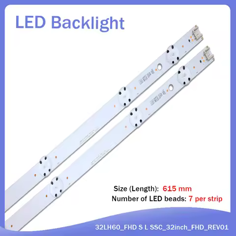 New Kit 2 PCS 6LEDs 615mm LED backlight strip for LG 32inch TV 32LH60_HD SSC_32inch_HD