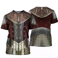 Knight Armor Cosplay T-shirt Men's Clothing 3D Print Casual Fashion O-neck Short Sleeve T Shirts Uni