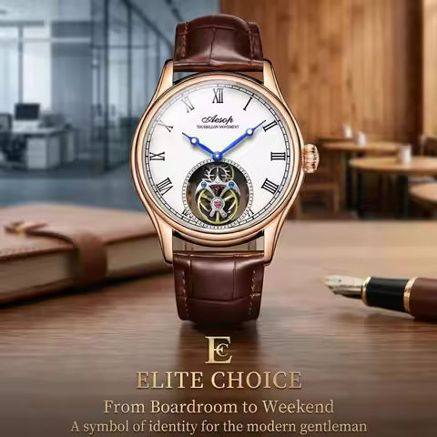 AESOP Luxury Sports Watch Real Tourbillon Mechanical Watch for Men Fashion Skeleton Wristwatch Relog