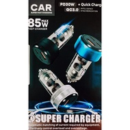 [KG] OFFICIAL ORIGINALCar Super Fast Charging 85W 2 Type C + 1 Usb Fast Charge For PD30W QC3.0 Car M