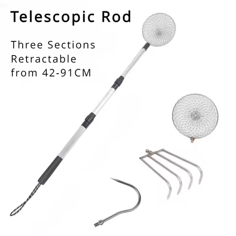 Telescopic Retractable Harrow Spade Hook Ice Scoop Stainless Steel Beach Shell Rake Sand Fishing Tac