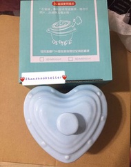 50%OFF SAN DYNAMIC JAPAN SKY BLUE BOWL 法式陶瓷小食鍋 石瓷燒鍋 天藍色心形碗 心形餐具