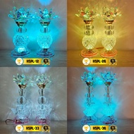 High Quality Crystal Lotus Altar Lamp With Colorful Led, Home Altar Decoration, Buddha Altar CHSPL-03