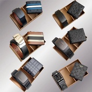 Genuine Grade COACH/COACH COACH Unisex Genuine Leather Belt+Short Wallet Single Buckle Can Be Cut Do