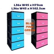 5 tier Plastic Drawer / Cabinet / Storage Cabinet / Drawer / Laci (RANDOM COLOUR)