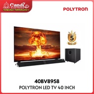 Terlaris POLYTRON LED Digital TV 40 Inch Soundbar + Subwoofer 40BV8958 Original