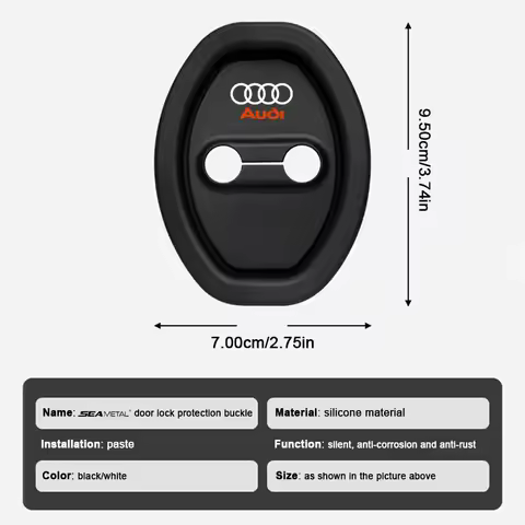 2025 Hot 2/4PCS Silicone Car Audi Badge Door Lock Cover Sticker For Audi A1 A2 A3 A4 A5 A6 A7 A8 Q1 