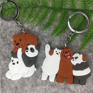 NEEDWAY We Bare Bears Silica Gel Doll Accessories Keyring Ornaments Car Interior Accessories Bag Trinket Car Pendant Key Rings